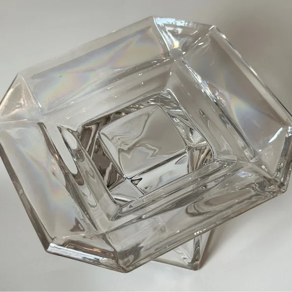Partylite Discover Pillar Holder RETIRED Faceted Glass Beautiful P8163 - Picture 3 of 9